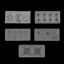 5x DIY Mini Moon Star Sun Creative Resin Mold Planeta Tema Joias Enchendo Molde - Branco