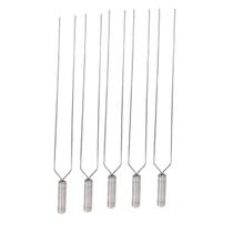 5x Espeto Duplo Inox 70cm Lâmina 6,2mm Espessura Não Enver