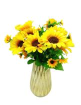 5x Flor Buque Girassol Com 65 Flores Grandes E Pequenas