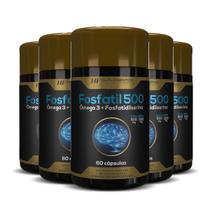 5x fosfatil 500 omega 3 + fosfatidilserina 60caps hf suplementos