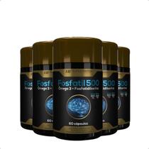 5x fosfatil 500 omega 3 + fosfatidilserina 60caps hf suplementos