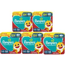 5x Fralda Descartável Pampers Supersequinha XXG 66 Un