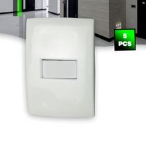 5x Interruptor de Luz Simples Branco Moderno Embutido Para Caixa 4x2 Quarto Sala Varanda Iluminação Led 10 Amperes