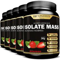5x isolate mass hipercalorico proteinas nobres 2kg morango