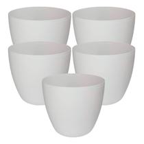 5x Kit Vaso Cachepot de Mesa Redondo 15x12cm Decorativo 1,8L