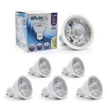 5x Lâmpada Led Dicroica Gu10 4,8w Mr16 Branca Quente 2700K