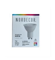 5x Lâmpada Led Dicroica MR16 7W Nordecor Luz Neutra 4000k