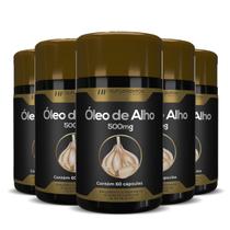 5x oleo de alho premium 500mg 60caps hf suplements