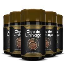 5x óleo de linhaça 1450mg 60caps premium hf suplements