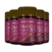 5x omega 3 6 9 mulher 60 caps hf suplementos