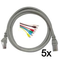 5x Patch Cord 1,5 Mts Cat5e U/UTP Injetado Fábrica Cores