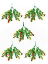 5x Pimenta Artificial Buque Com 75 Pimentas Amarela Verde