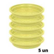 5X Prato para Vaso Aquarela (1,5) Amarelo Claro NUTRIPLAN