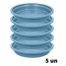 5X Prato para Vaso Aquarela (1,5) Azul Turquesa NUTRIPLAN