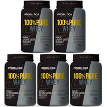 5x Probiótica 100% Pure Whey Nova Fórmula 900G Pote Baunilha