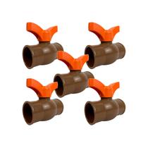 5X Registro De Esfera Soldável Pvc 75Mm (2.1/2) Marrom 5X Registro De Esfera Soldável Pvc 75Mm (2.1/2) Marrom