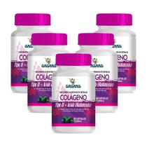 5x Suplemento Colágeno Tipo 2 c/ Ácido Hialurônico 60 Caps 500mg