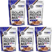 5x Suplemento Isolate Protein Mix Profit 900g Cappuccino