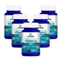 5x Suplemento Vitamina K2 e MK7 60 Caps 500mg