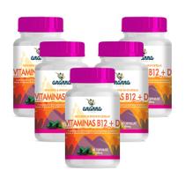 5x Suplemento Vitaminas B12 e Vitamina D 60 Caps 500mg