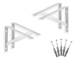 5x Suporte Cantoneira Mão Francesa Branco P/prateleira 30cm