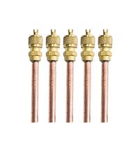 5x Válvulas Serviço Schrader 1/4 50mm Cobre Refrigeração
