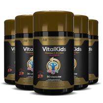 5X Vitalkids Vitamina C D Zinco 30Caps Mastigavel Hf