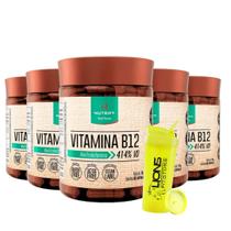 5x Vitamina B12 Vegana Nutrify 60 Cáps Metilcobalamina 414% Vd + Coqueteleira cor Sortida 700 ml