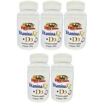 5x Vitamina K2 + Vitamina D3 60 Cápsulas 500mg - Rei Terra