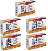 5x Vitaminas D3 + K2 30Caps (2000UI D3 e 149mcg K2) 500mg