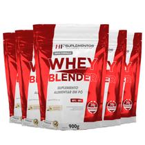 5x whey blender concentrado baunilha 900g hf suplementos