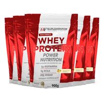 5x whey protein power nutrition 900g mousse maracujá hf suple