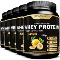 5X Whey Protein Power Nutrition Maracuja Hf Suplementos - HF Suplements