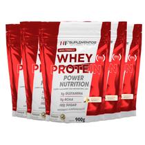5x whey protein power nutrition refil 900g baunilha hf suple