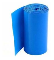 5xmts Tubo Termo Retrátil Azul Pvc 120mm Chato Diam 76mm