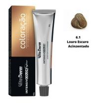 6.1 Louro Escuro Acinzentado Coloração Creme 60g Vita Derm 6.1 Louro Escuro Acinzentado Coloração Creme 60g Vita Derm