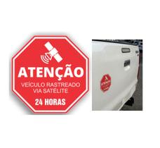 6 Adesivos Rastreado Via Satélite 9x9cm Á Prova De Àgua 6 Adesivos Rastreado Via Satélite 9x9cm Á Prova De Àgua