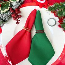 6 Anel Porta Guardanapo Argola Recartilhada Mesa Postal Natal