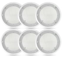 6 Arandelas P/ 6 Pol Som Ambiente Teto Gesso Redonda Branca