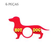 6 Argolas Guardanapo Hot Dog, Cachorro Quente - Mesa Posta - Toque 3D