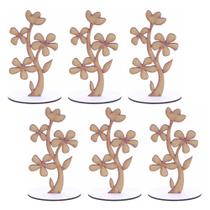6 Árvores Decorativa de Mesa Provençal Linha Premium - Mdf Branco