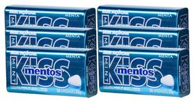 6 Bala Kiss Mentos Sabor Menta Sem Açúcar 50 unidades 35g