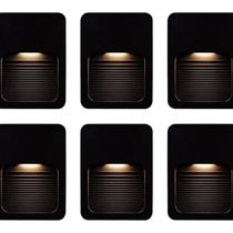 6 Balizador 4x2 Sobrepor Led Fit Slim 2w Parede Escada Muro