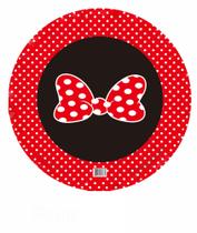 6 Balões Metalizados Laço da Minnie 22cm (balão+vareta)
