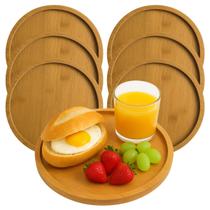 6 Bandejas Tabúa MDF Redonda 23cm Ideal P/ Decorar e Servir