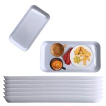 6 Bandejas Travessa Tigela Retangular de Melamina 31x16cm