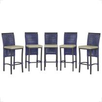 6 Banqueta em Alumínio Roma Fendi Corda Náutica Tecido 7