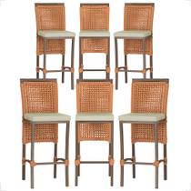 6 Banqueta em Alumínio Roma Marrom Corda Náutica Tecido 7 6 Banqueta em Alumínio Roma Marrom Corda Náutica Tecido 7