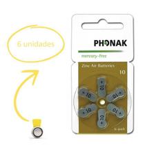 6 Baterias Pilhas para Aparelho Auditivo Phonak tamanho 10 SELO AMARELO 6 Baterias Pilhas para Aparelho Auditivo Phonak tamanho 10 SELO AMARELO