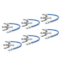 6 Bico Acoplador Engate Flexível 30cm Aço Inox Graxeira Engraxadeira Manual 6 Bico Acoplador Engate Flexível 30cm Aço Inox Graxeira Engraxadeira Manual
